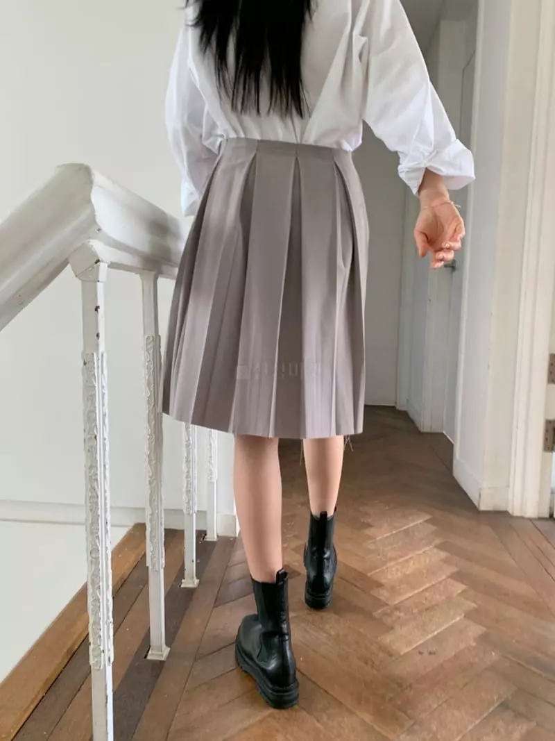 And More - Korean Women Fashion - #momslook - Deggi Wrinkle Skirt - 7