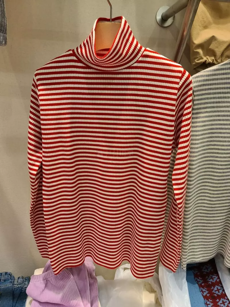 And More - Korean Women Fashion - #pursuepretty - May Stripes Turtleneck Tee - 6