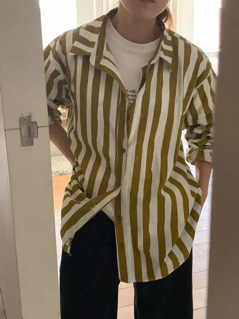 And More - Korean Women Fashion - #restrostyle - Mimi Stripes Shirt - 8