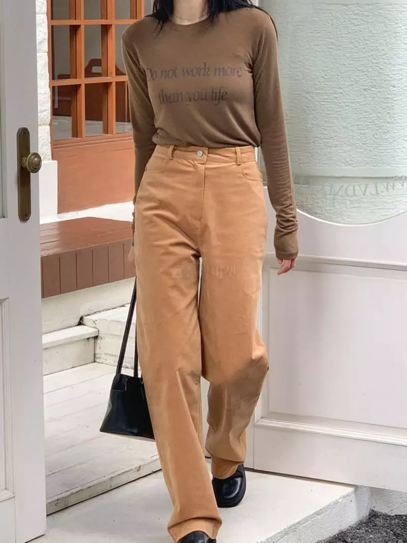 And More - Korean Women Fashion - #shopsmall - Love Rib Pants - 6