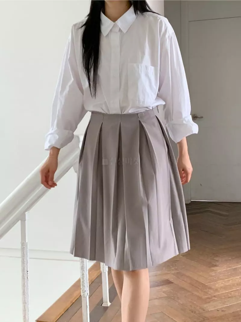 And More - Korean Women Fashion - #shopsmall - Deggi Wrinkle Skirt - 2