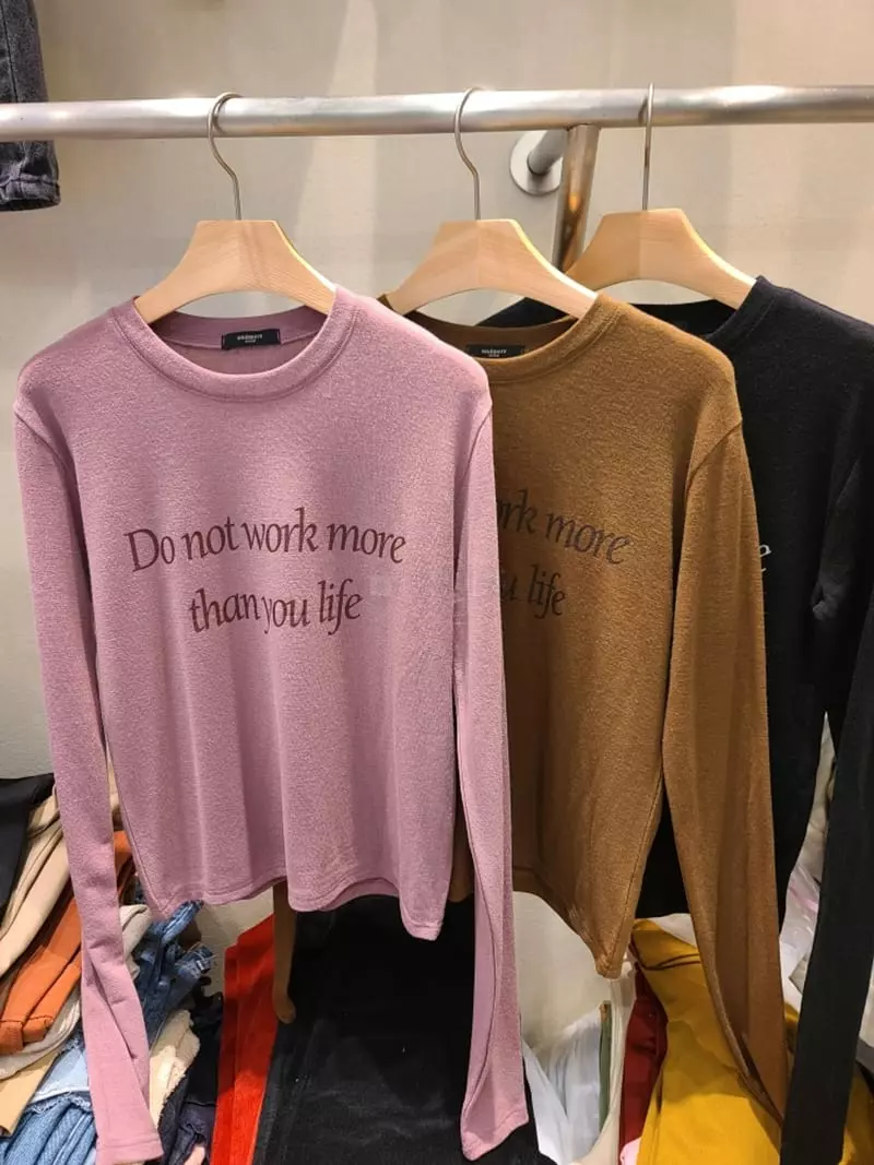And More - Korean Women Fashion - #thatsdarling - Life Tee - 6