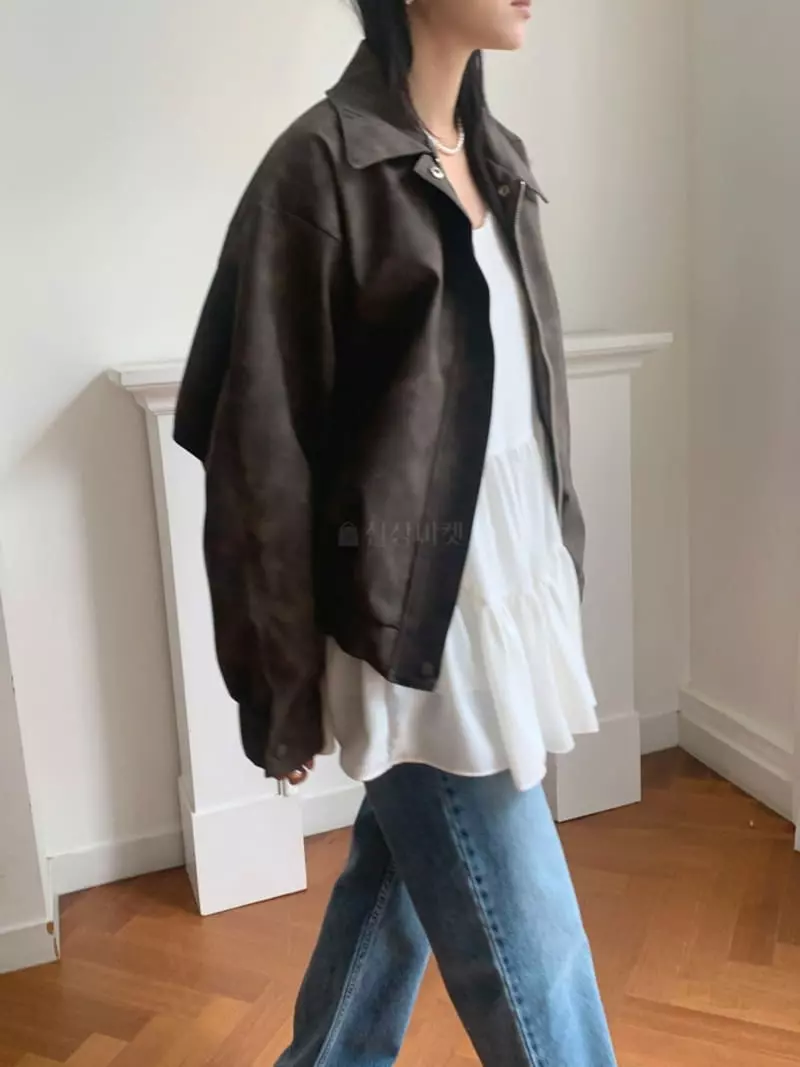 And More - Korean Women Fashion - #womensfashion - Pigment Leather Jacket