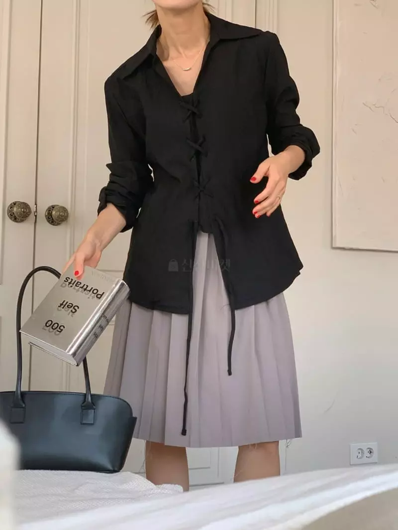 And More - Korean Women Fashion - #womensfashion - Eyelet Shirt Blouse - 5