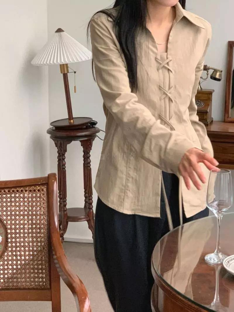 And More - Korean Women Fashion - #womensfashion - Eyelet Shirt Blouse - 9