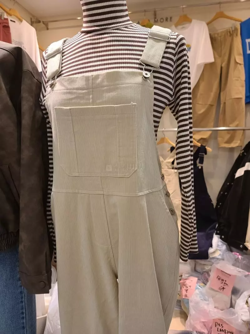 And More - Korean Women Fashion - #womensfashion - Pipi Rib Dungarees Pants - 2