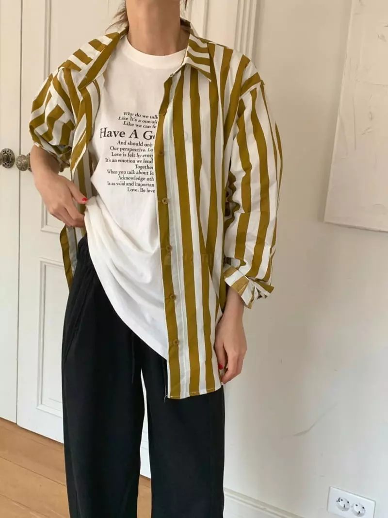 And More - Korean Women Fashion - #momslook - Mimi Stripes Shirt - 4