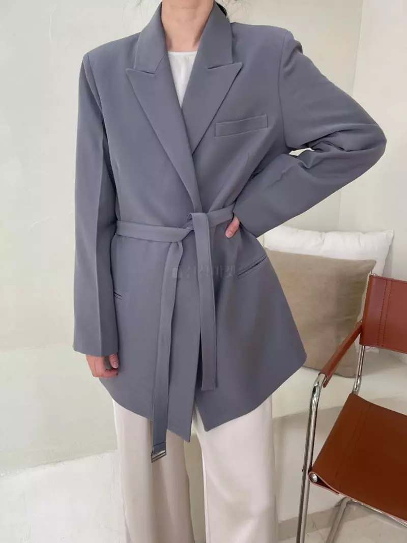 Ann Margret - Korean Women Fashion - #momslook - Twill Belt Jacket - 3