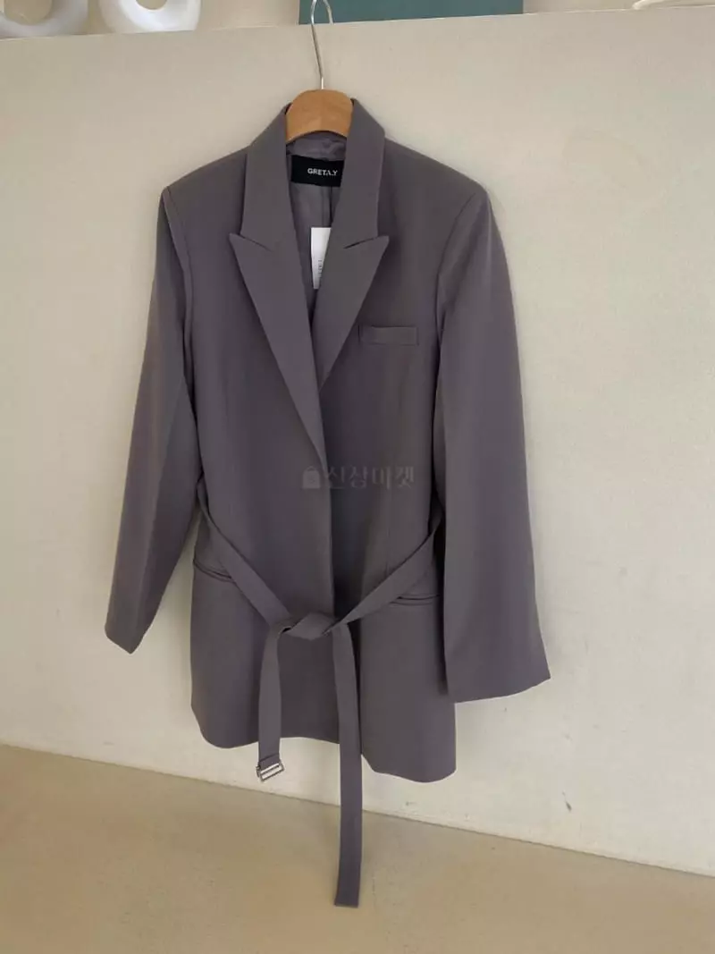 Ann Margret - Korean Women Fashion - #momslook - Twill Belt Jacket - 5