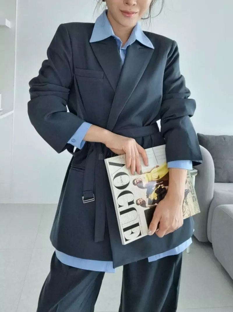 Ann Margret - Korean Women Fashion - #momslook - Twill Belt Jacket - 9