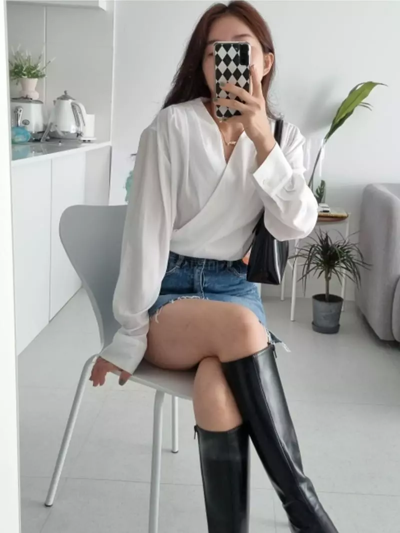 Ann Margret - Korean Women Fashion - #womensfashion - Cross Blouse - 4