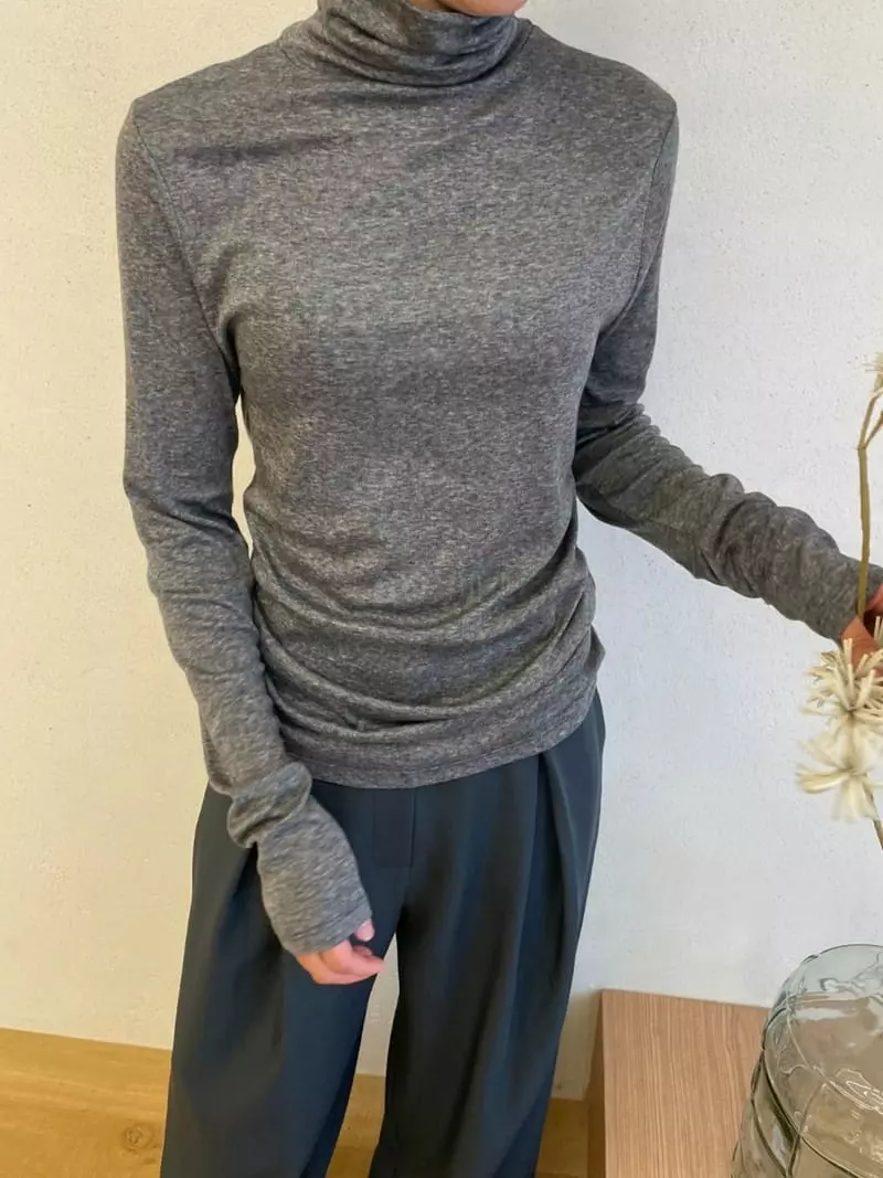 Ann Margret - Korean Women Fashion - #momslook - Turtleneck Tee - 2