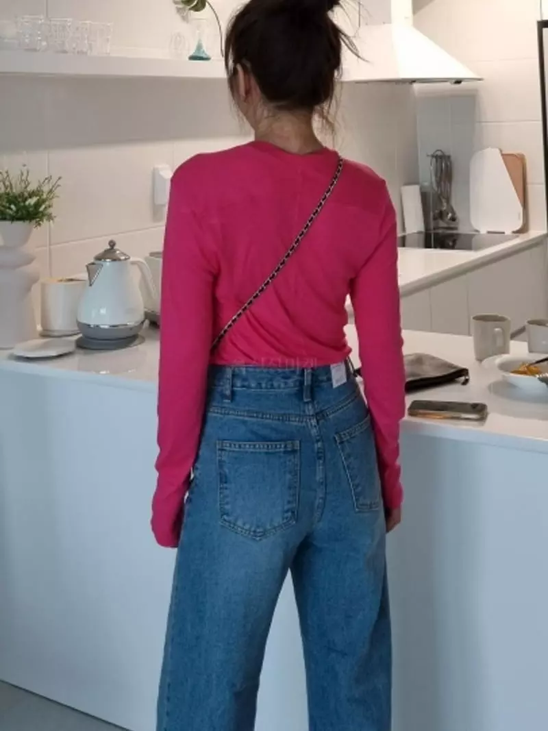 Ann Margret - Korean Women Fashion - #momslook - U Neck Slit Tee - 3
