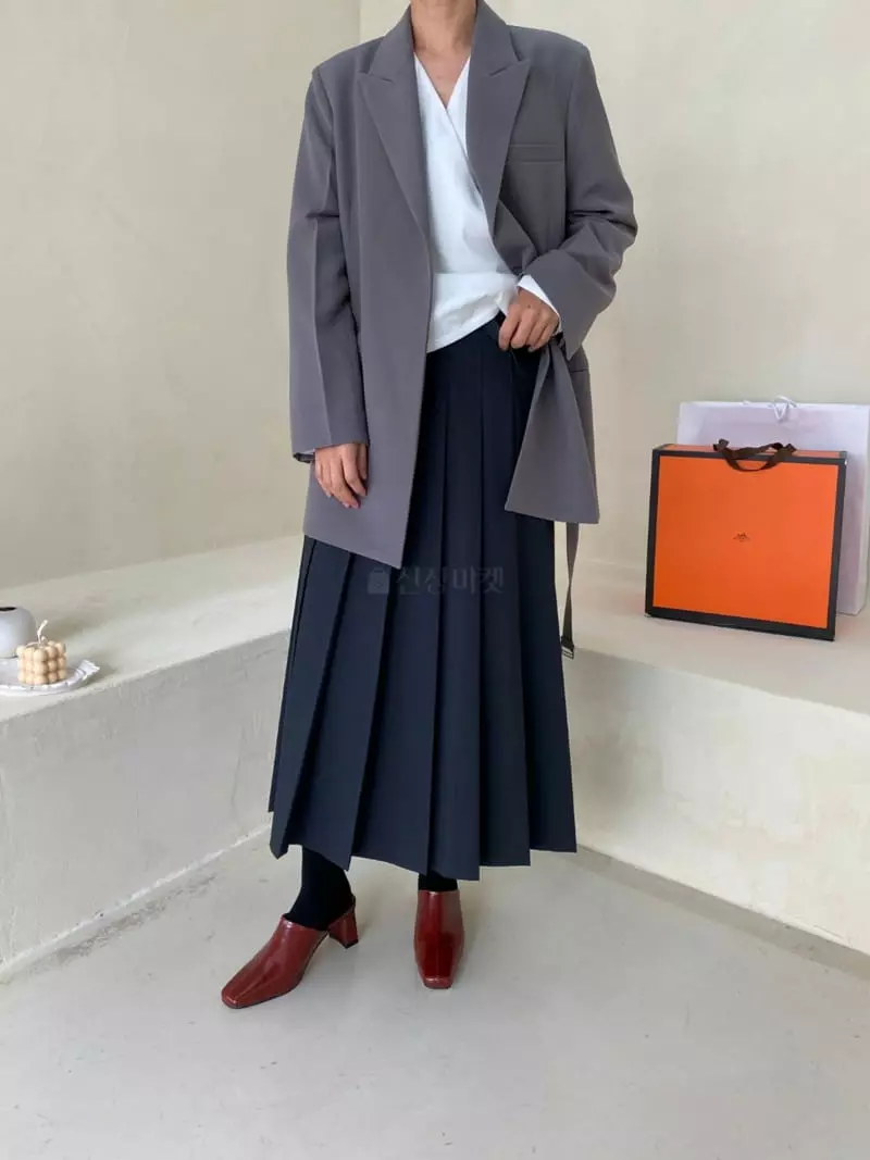 Ann Margret - Korean Women Fashion - #thelittlethings - Twill Belt Jacket - 2
