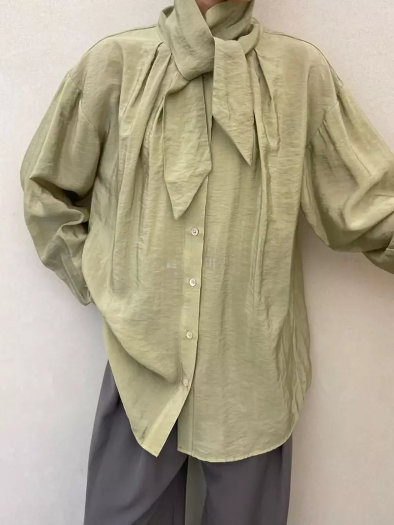 Ann Margret - Korean Women Fashion - #womensfashion - Tie Blouse - 9