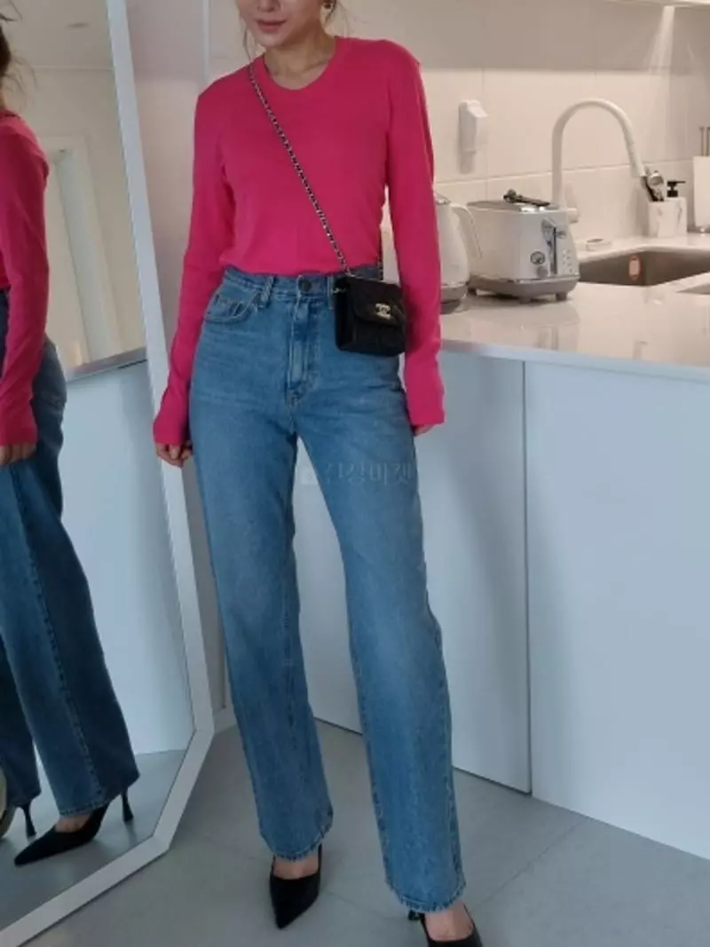 Ann Margret - Korean Women Fashion - #womensfashion - U Neck Slit Tee - 2