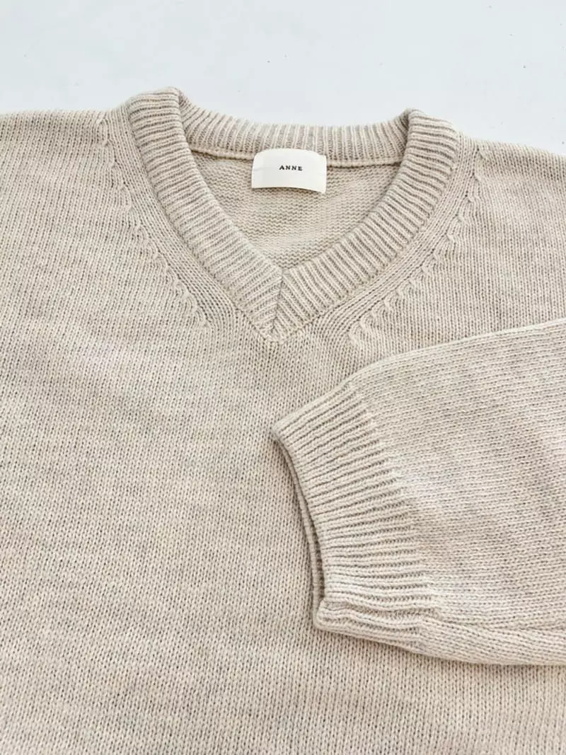 Anne - Korean Women Fashion - #momslook - Kane V Knit Tee - 2