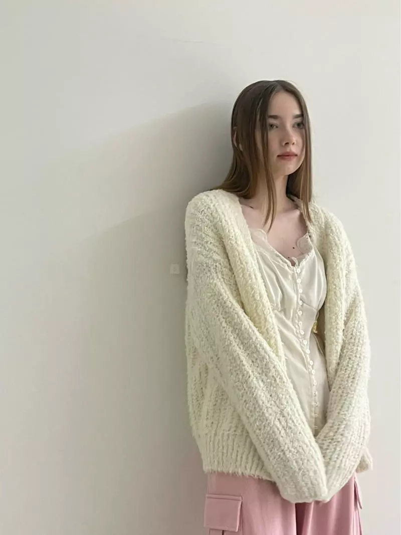 Another Avenue - Korean Women Fashion - #momslook - Bubble Knit Cardigan - 3