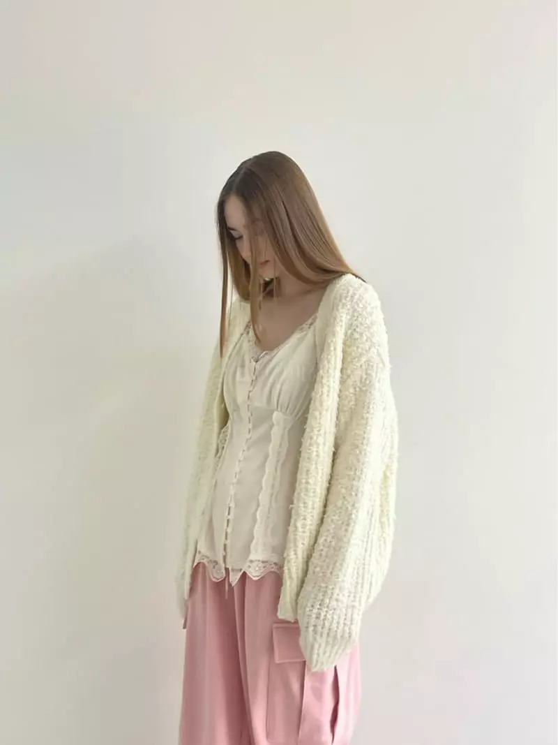 Another Avenue - Korean Women Fashion - #momslook - Bubble Knit Cardigan - 7