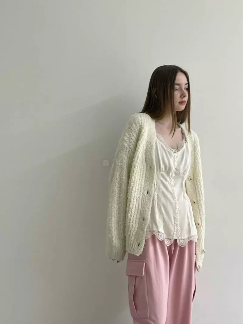 Another Avenue - Korean Women Fashion - #momslook - Bubble Knit Cardigan - 9