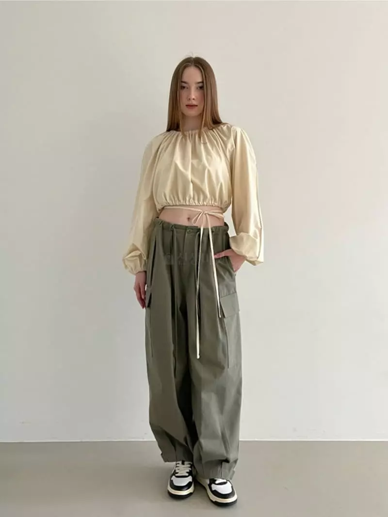 Another Avenue - Korean Women Fashion - #vintageinspired - Tencel Wrap Blouse - 2