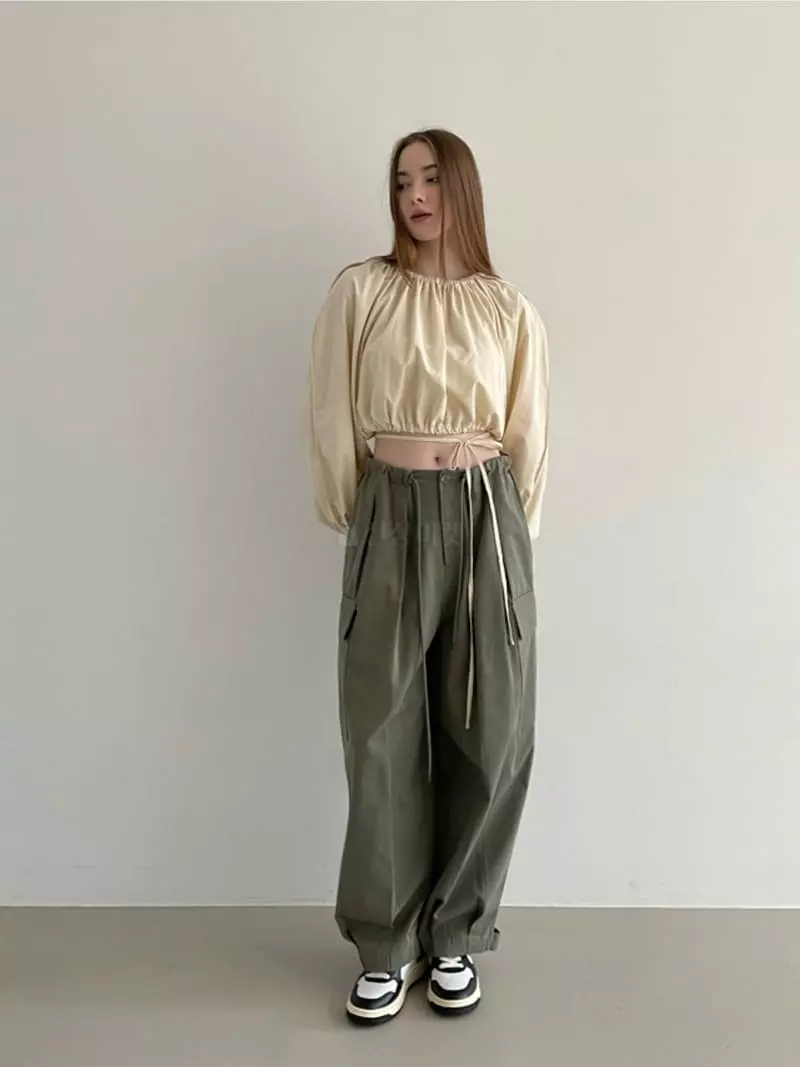 Another Avenue - Korean Women Fashion - #vintagekidsstyle - Tencel Wrap Blouse - 3