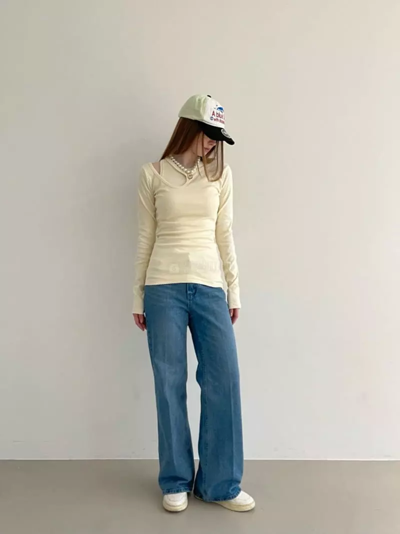 Another Avenue - Korean Women Fashion - #womensfashion - Row Slit Tee - 3