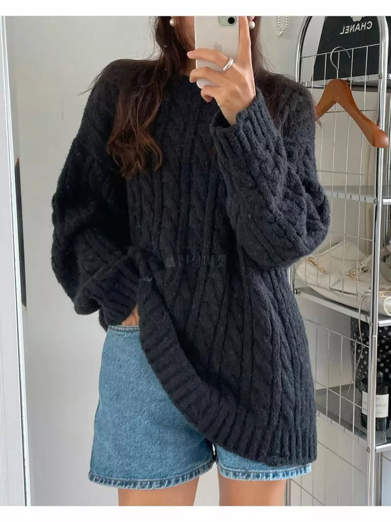 Another Avenue - Korean Women Fashion - #womensfashion - Twist Boxy Knit Tee
