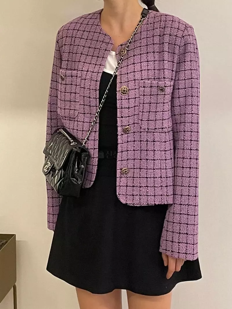 Another Muse - Korean Women Fashion - #momslook - Check Twid Jacket - 3