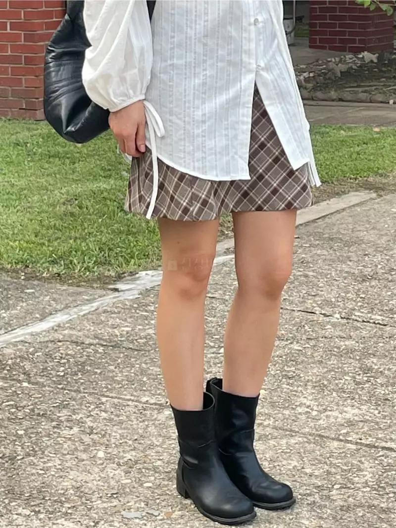 Another Muse - Korean Women Fashion - #momslook - Check Mini Skirt - 2