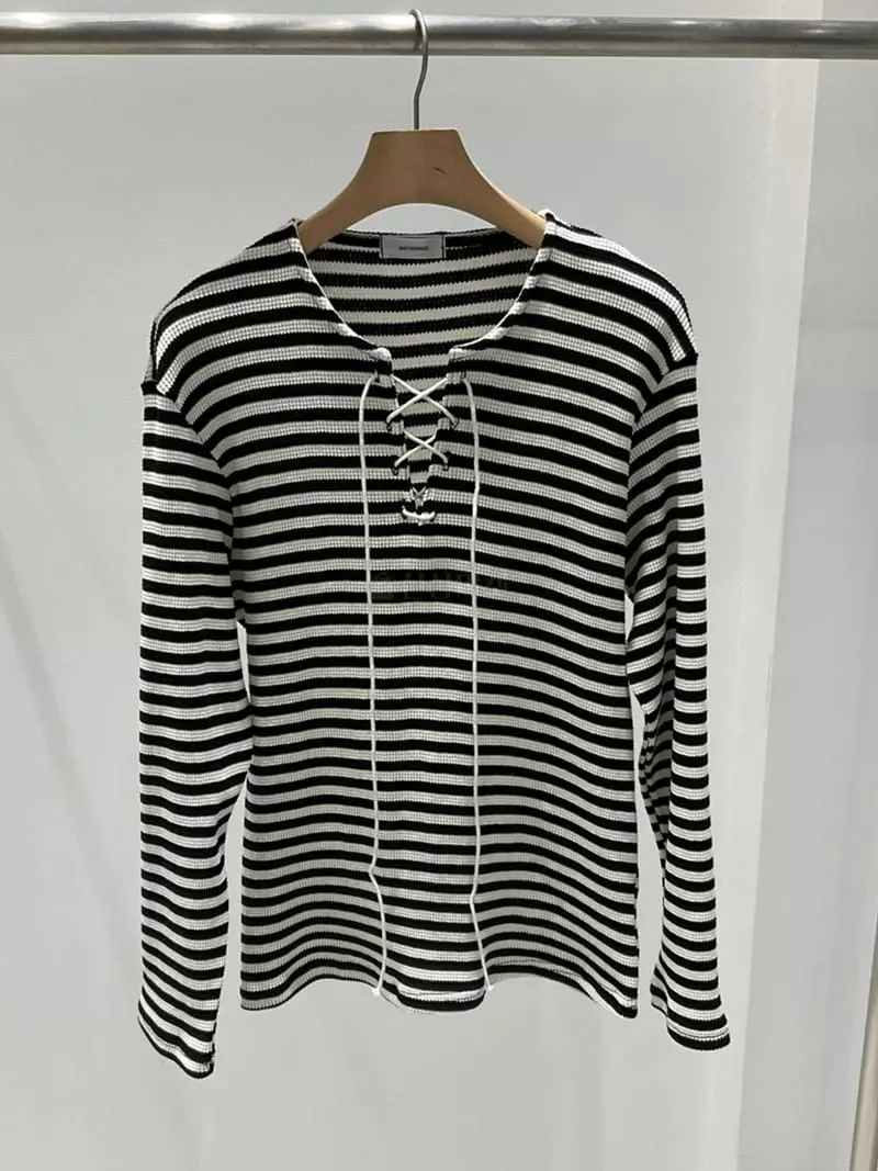 Another Muse - Korean Women Fashion - #momslook - Waffle String Tee - 5