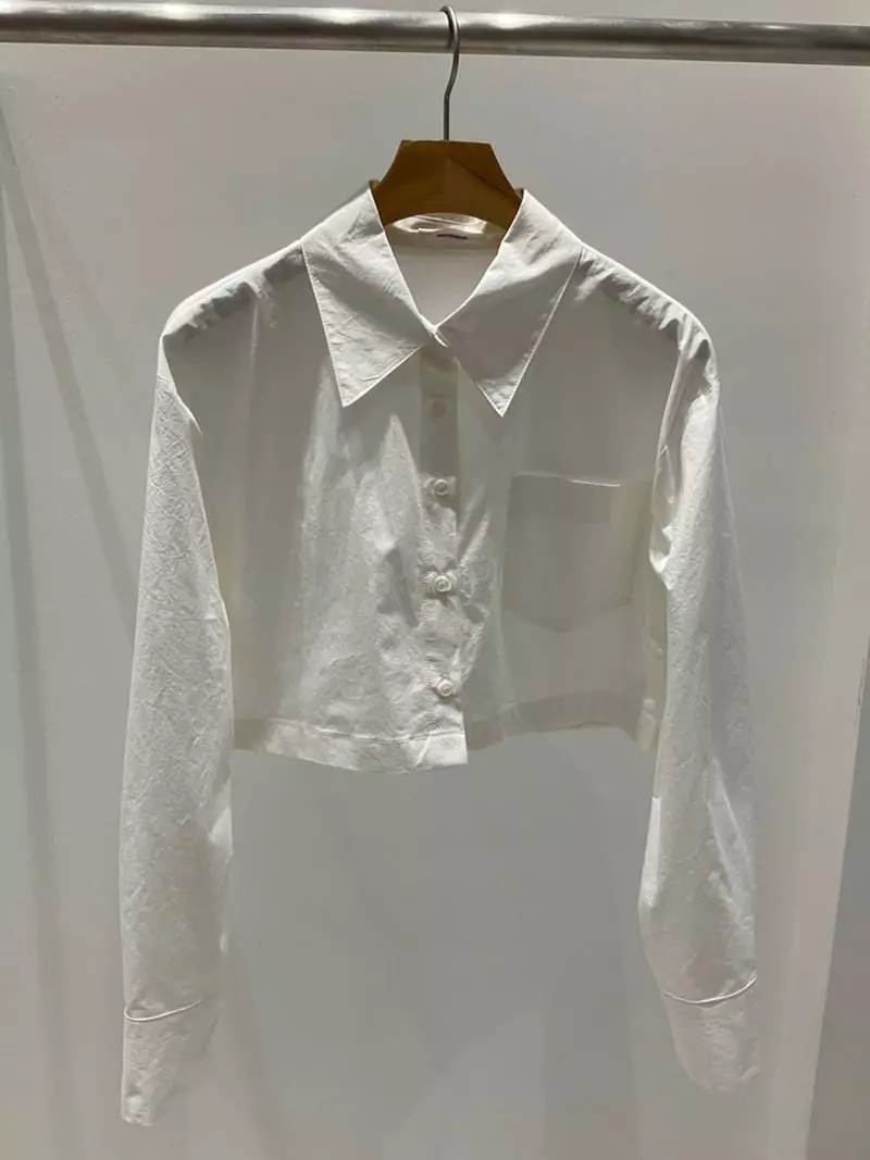 Another Muse - Korean Women Fashion - #momslook - Crop Shirt - 3