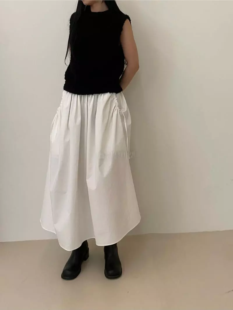 Another Muse - Korean Women Fashion - #momslook - String Shirring Skirt - 2