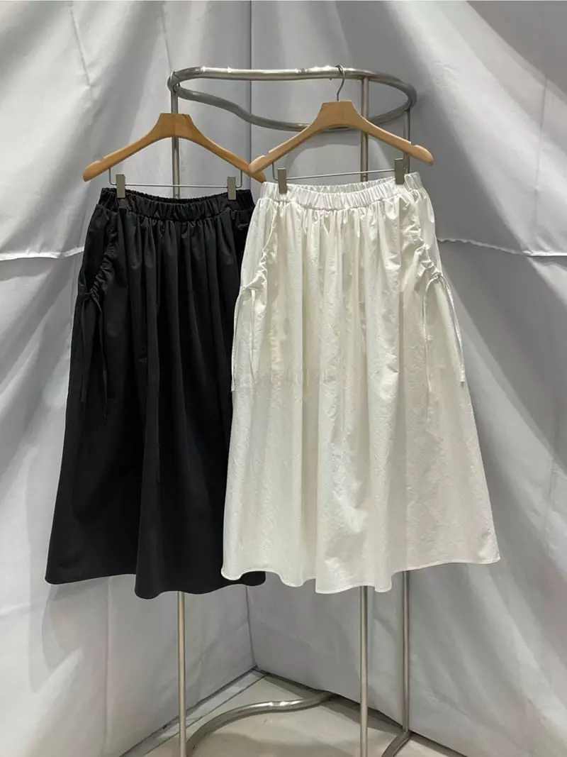 Another Muse - Korean Women Fashion - #momslook - String Shirring Skirt - 5