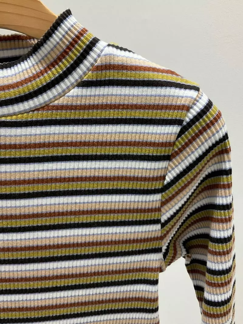 Another Muse - Korean Women Fashion - #momslook - Stripes Half Tee - 5