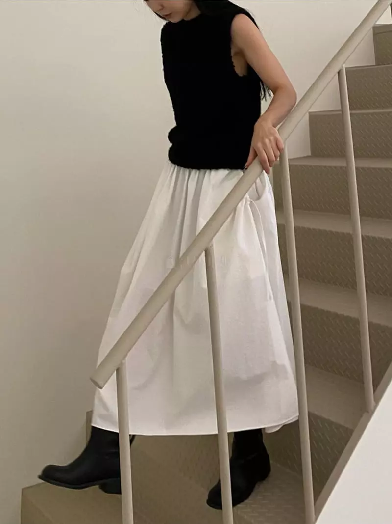Another Muse - Korean Women Fashion - #womensfashion - String Shirring Skirt
