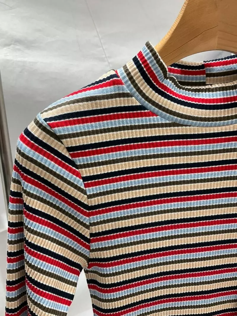 Another Muse - Korean Women Fashion - #momslook - Stripes Half Tee - 4