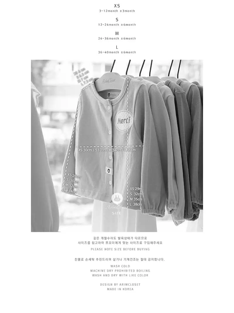 Arim Closet - Korean Baby Fashion - #babylifestyle - Wappen Point Cardigan Blouse - 3