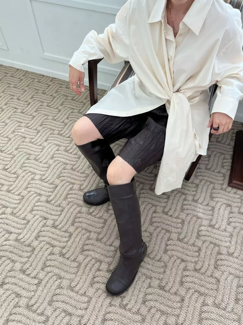 Arr - Korean Women Fashion - #momslook - Leather Wrinkle Pants - 7