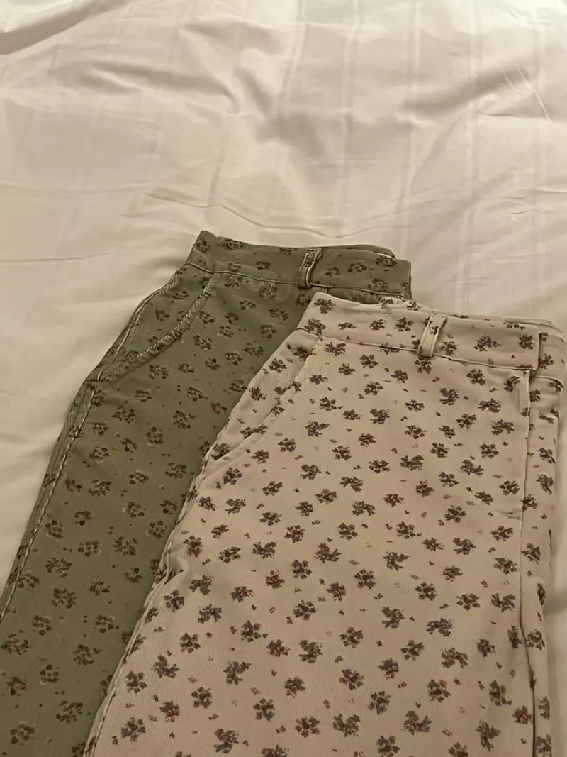 Arr - Korean Women Fashion - #momslook - Flower Rib Pants
