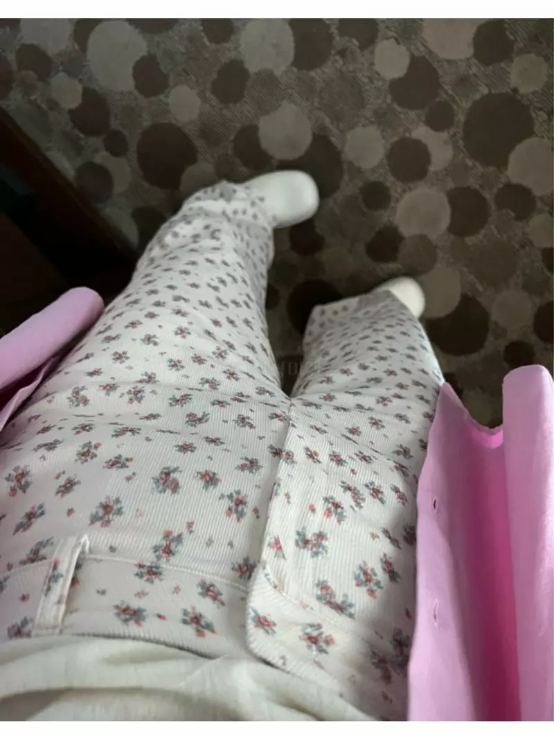 Arr - Korean Women Fashion - #pursuepretty - Flower Rib Pants - 5