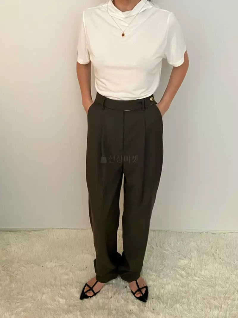 Arr - Korean Women Fashion - #pursuepretty - Mell Button Pants - 7