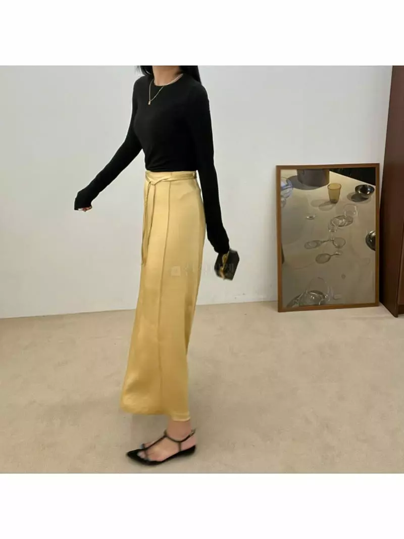 Arr - Korean Women Fashion - #pursuepretty - Long Silk Skirt - 2