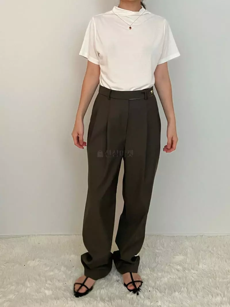 Arr - Korean Women Fashion - #romanticstyle - Mell Button Pants - 9