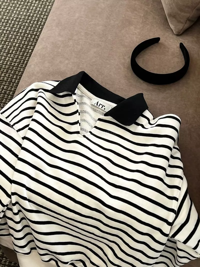 Arr - Korean Women Fashion - #womensfashion - Stripes Sweatshirt - 12
