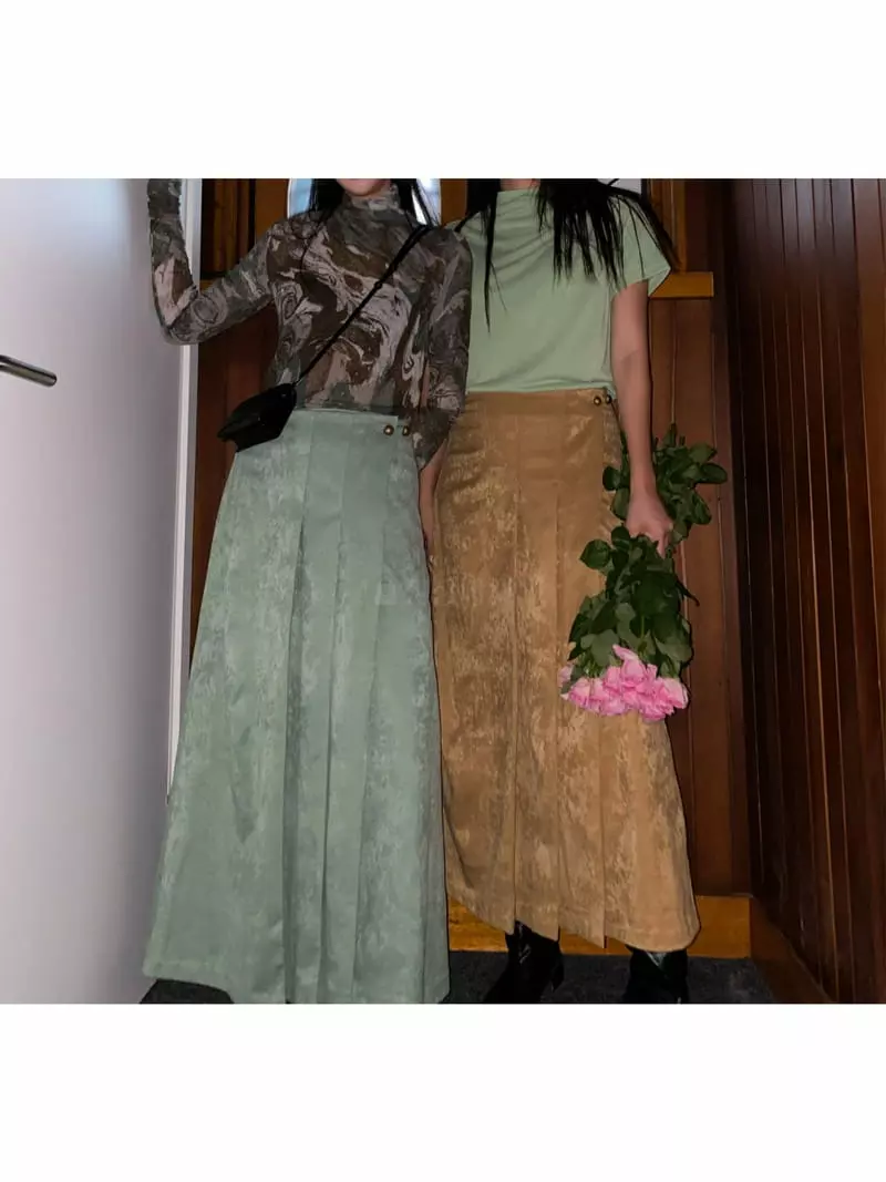 Arr - Korean Women Fashion - #womensfashion - Wrinkle Wrap Skirt - 3