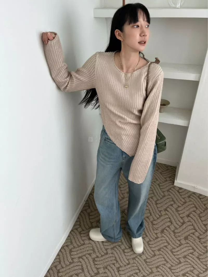 Arr - Korean Women Fashion - #womensfashion - Maddle Knit Tee - 11