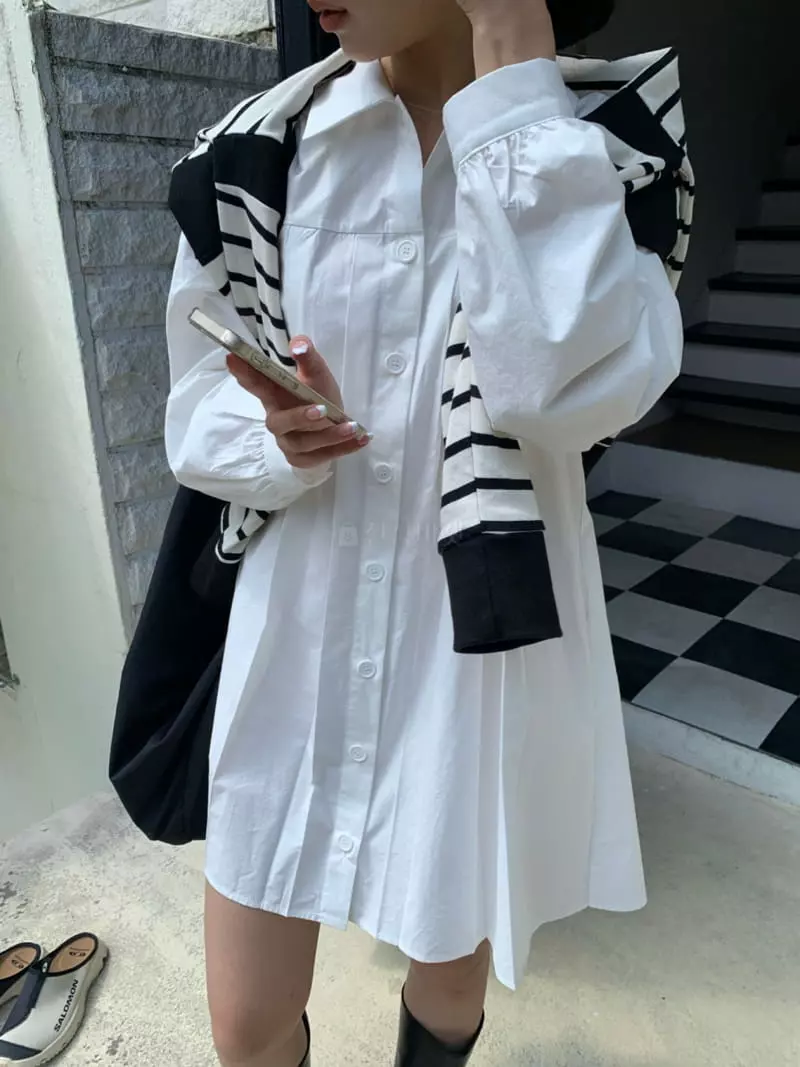 As Thought - Korean Women Fashion - #momslook - Wrinkle One-piece - 8