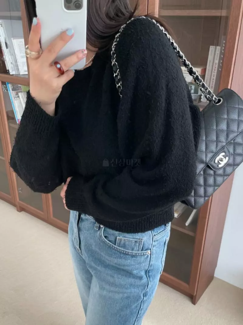 As Thought - Korean Women Fashion - #momslook - Wings Round Knit Tee - 3