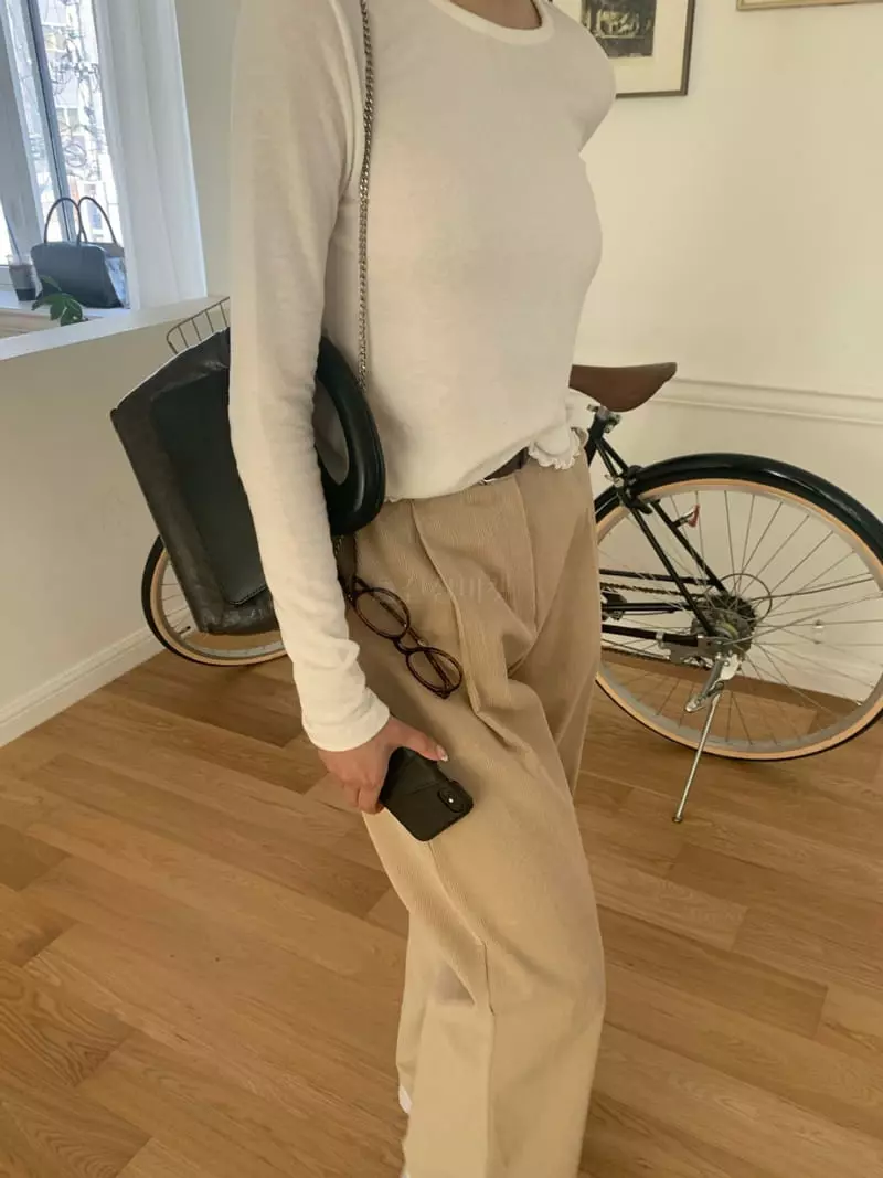 As Thought - Korean Women Fashion - #momslook - Warm Wave Tee - 2